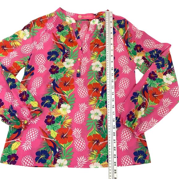 Macbeth Collection by Margaret Josephs Womens Blouse Small Lightweight Tropical - Picture 5 of 11